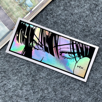 Anime Girl Laser Rainbow Stickers | Vibrant & Durable